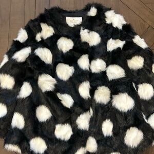 Kids size Kate Spade polka dot faux fur. Size 5